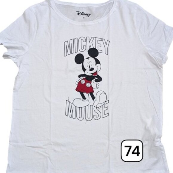 Women's Disney Mickey Mouse White Graphic T-Shirt - Timeless College Spirit - Picture 1 of 4